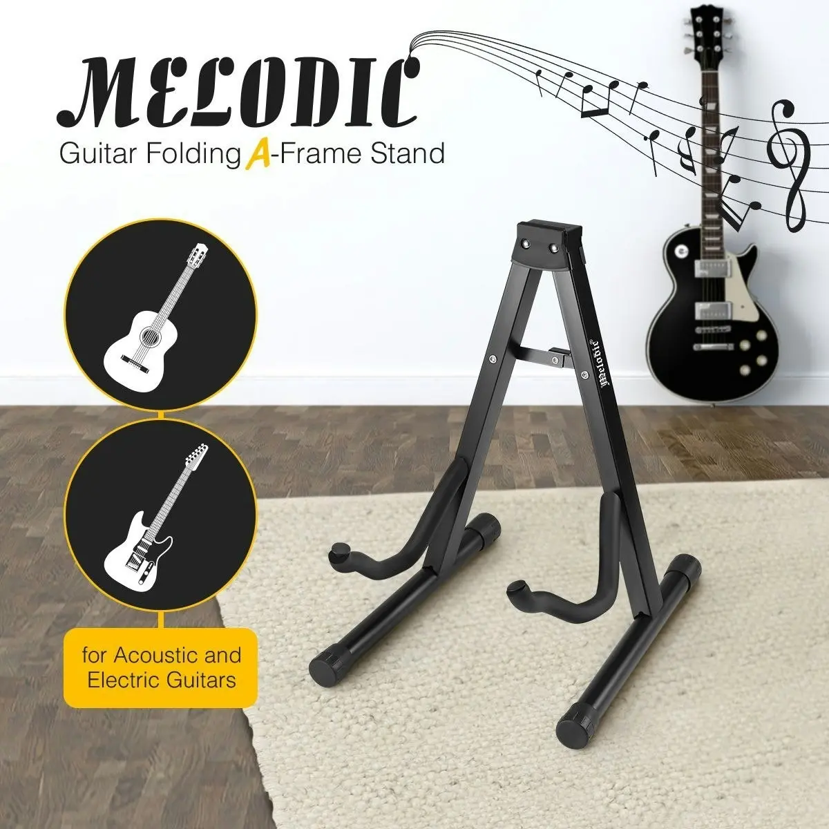 Melodic Guitar Stand A Frame For Electric Acoustic Bass Guitar Folding Portable Holder