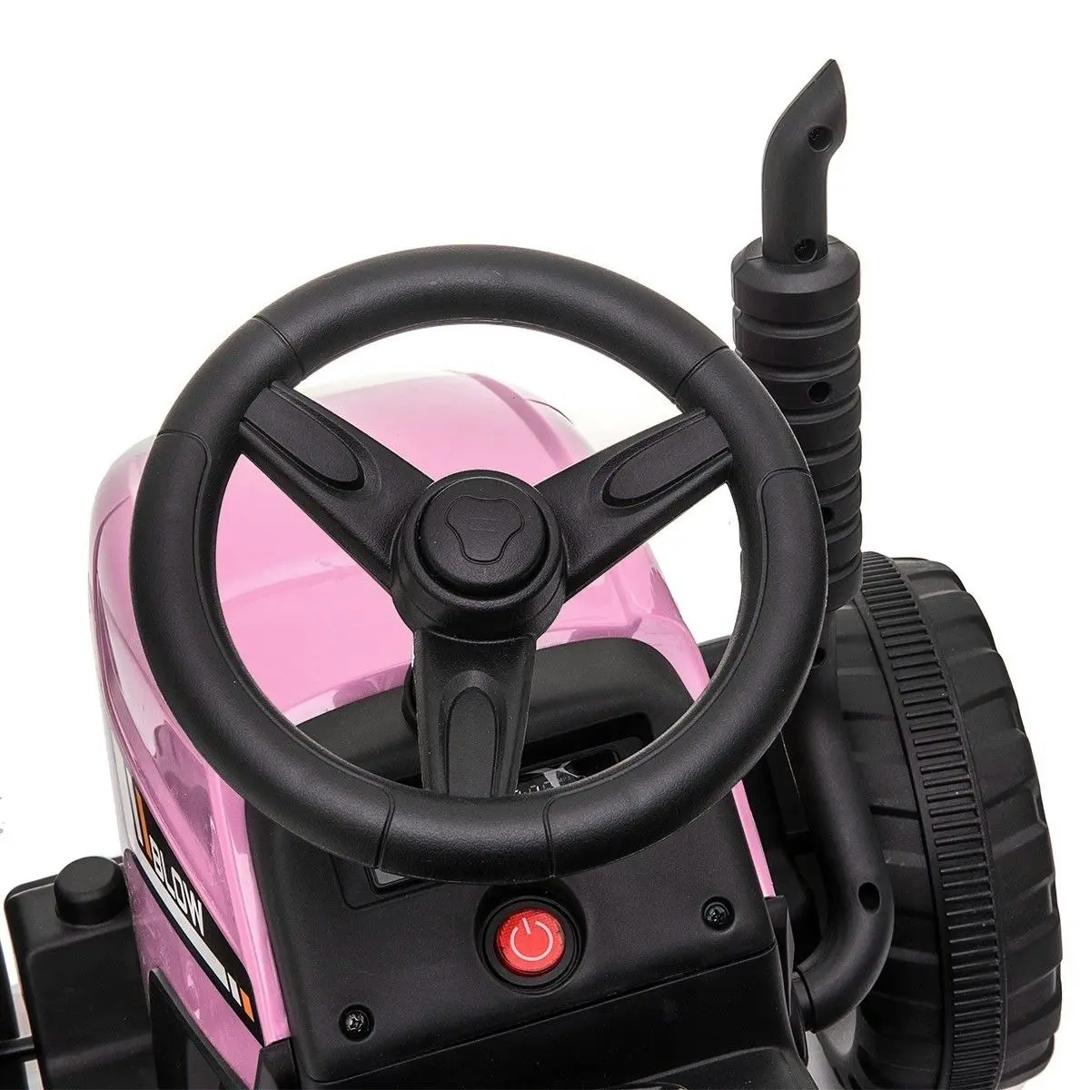 Ausway Kids Farm Tractor Electric Ride On Toys 2.4G R/C Remote Control Cars w/ Trailer Pink