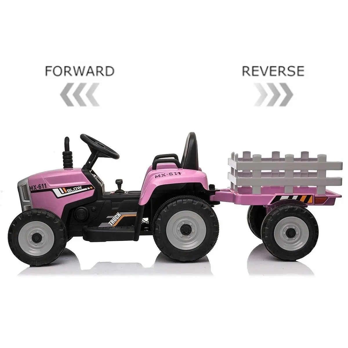 Ausway Kids Farm Tractor Electric Ride On Toys 2.4G R/C Remote Control Cars w/ Trailer Pink