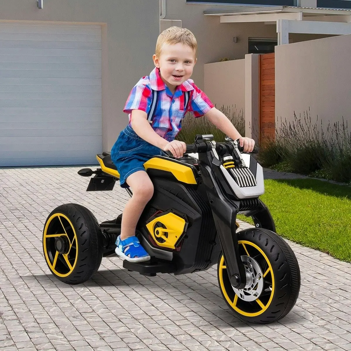 Ausway 6V Kids Electric Ride On Motorcycle Triple Wheel Toy Motorbike