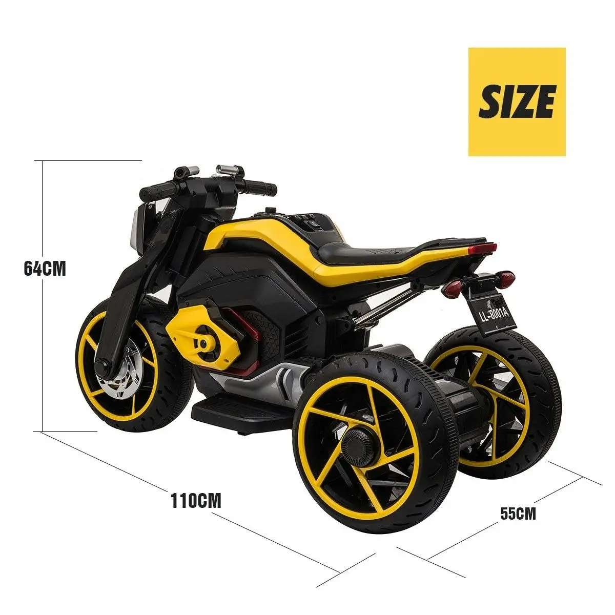 Ausway 6V Kids Electric Ride On Motorcycle Triple Wheel Toy Motorbike