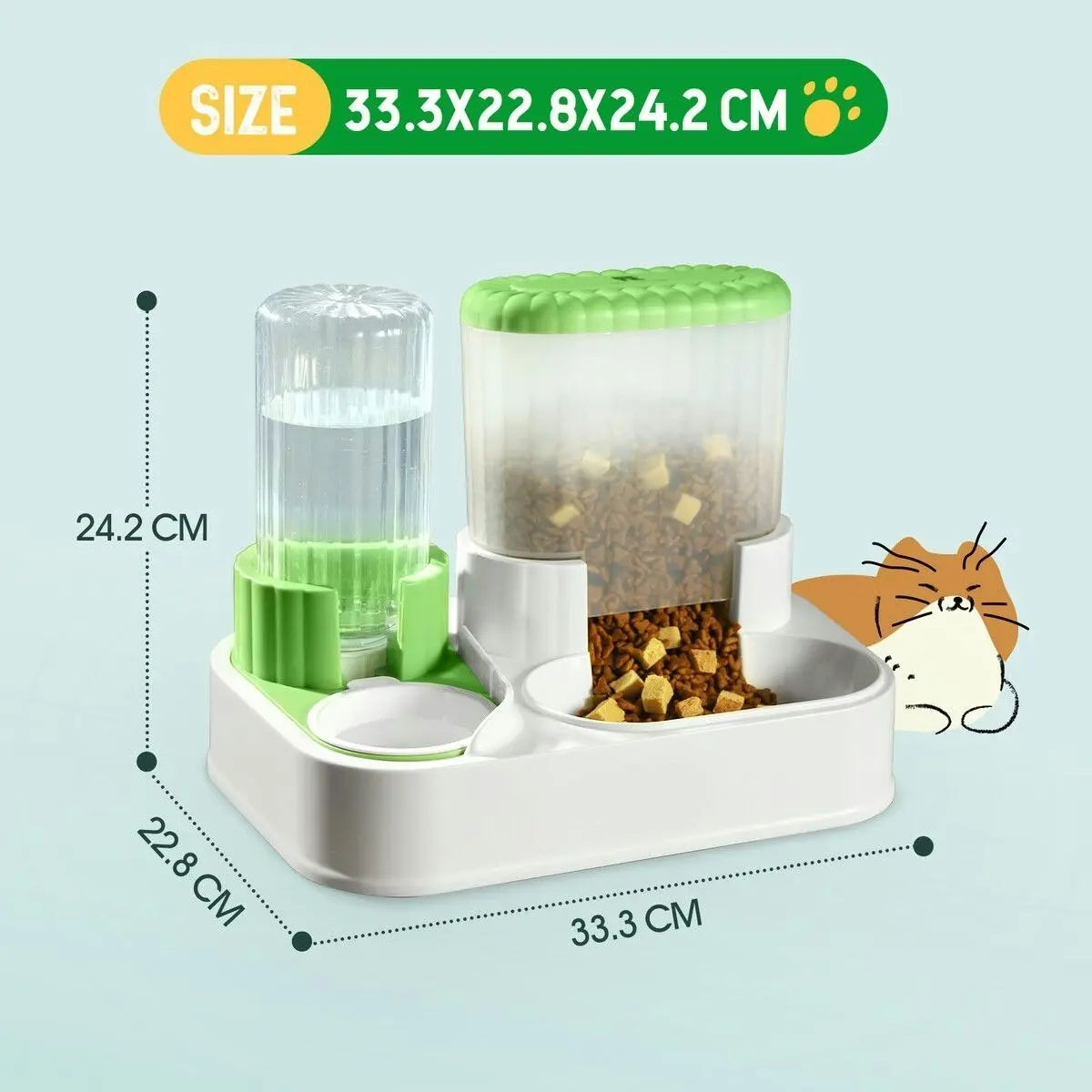 Pet Scene Auto Cat Feeder All-in-One Water Dispenser 2.2L Dog Food Bowl Automatic Gravity Pet Feeding Small Medium Large Pets Petscene