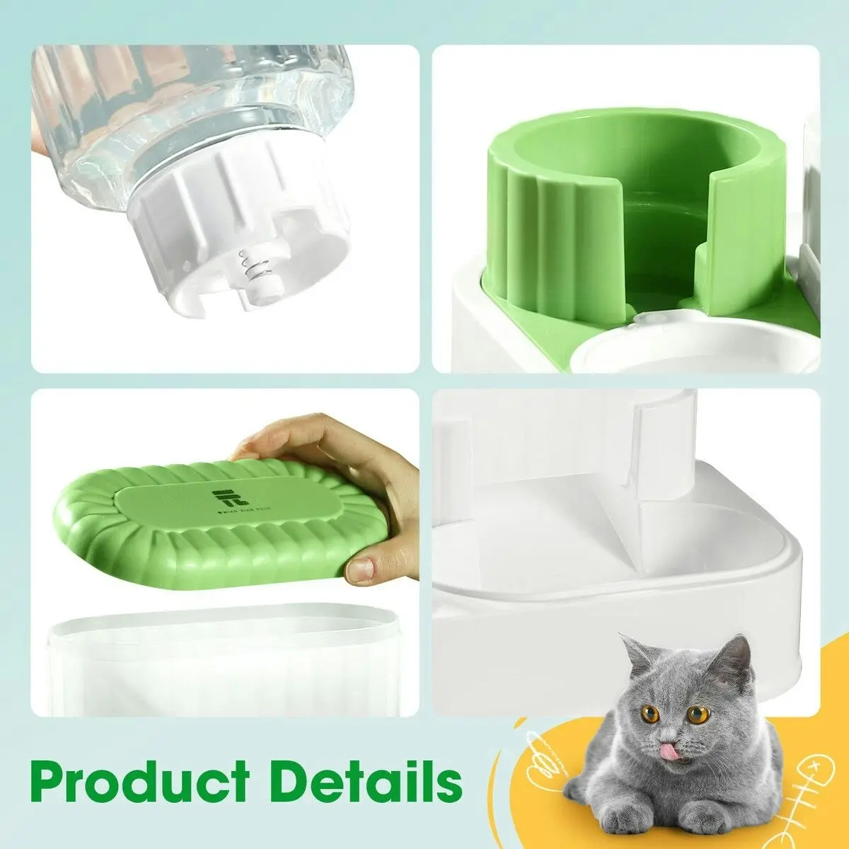 Pet Scene Auto Cat Feeder All-in-One Water Dispenser 2.2L Dog Food Bowl Automatic Gravity Pet Feeding Small Medium Large Pets Petscene