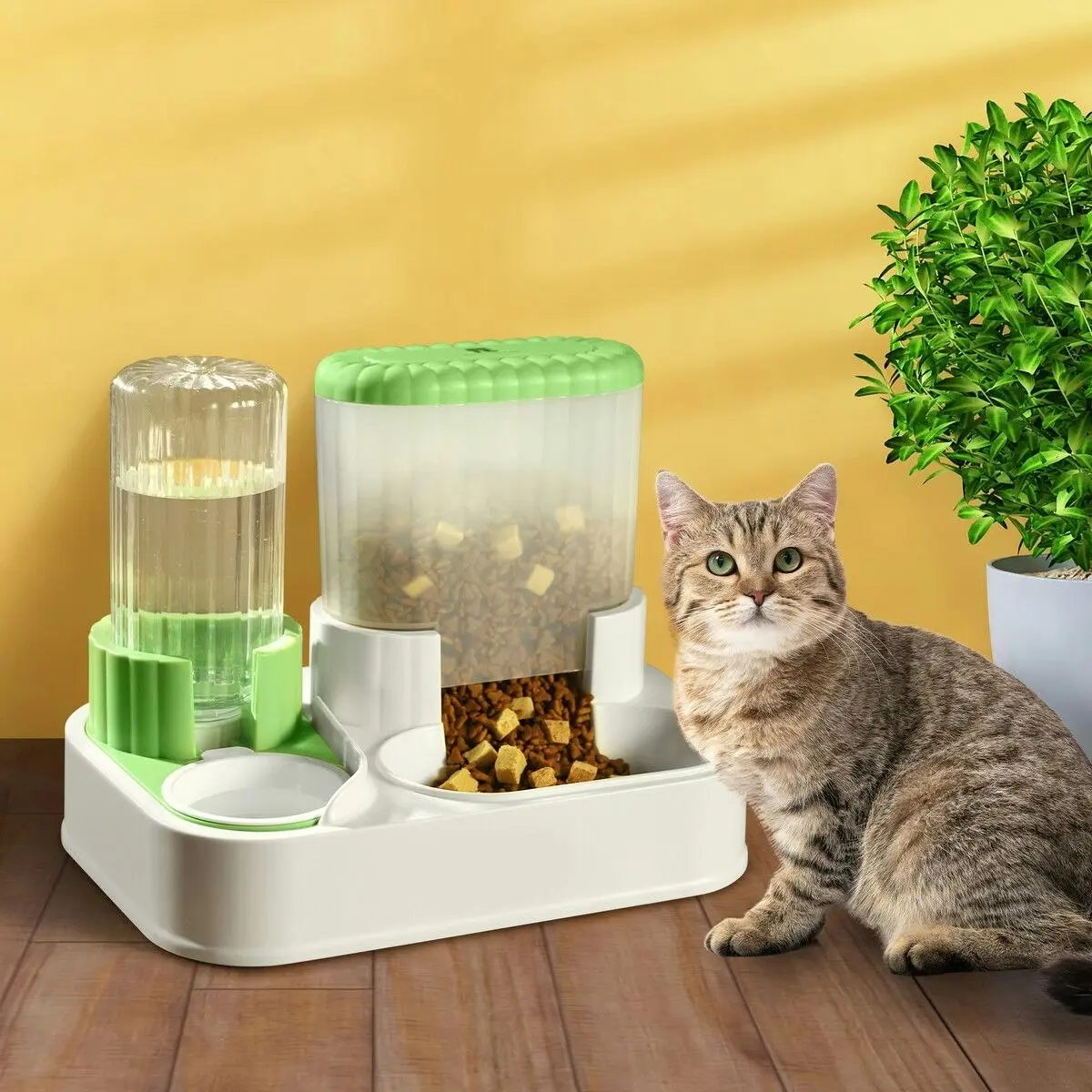 Pet Scene Auto Cat Feeder All-in-One Water Dispenser 2.2L Dog Food Bowl Automatic Gravity Pet Feeding Small Medium Large Pets Petscene