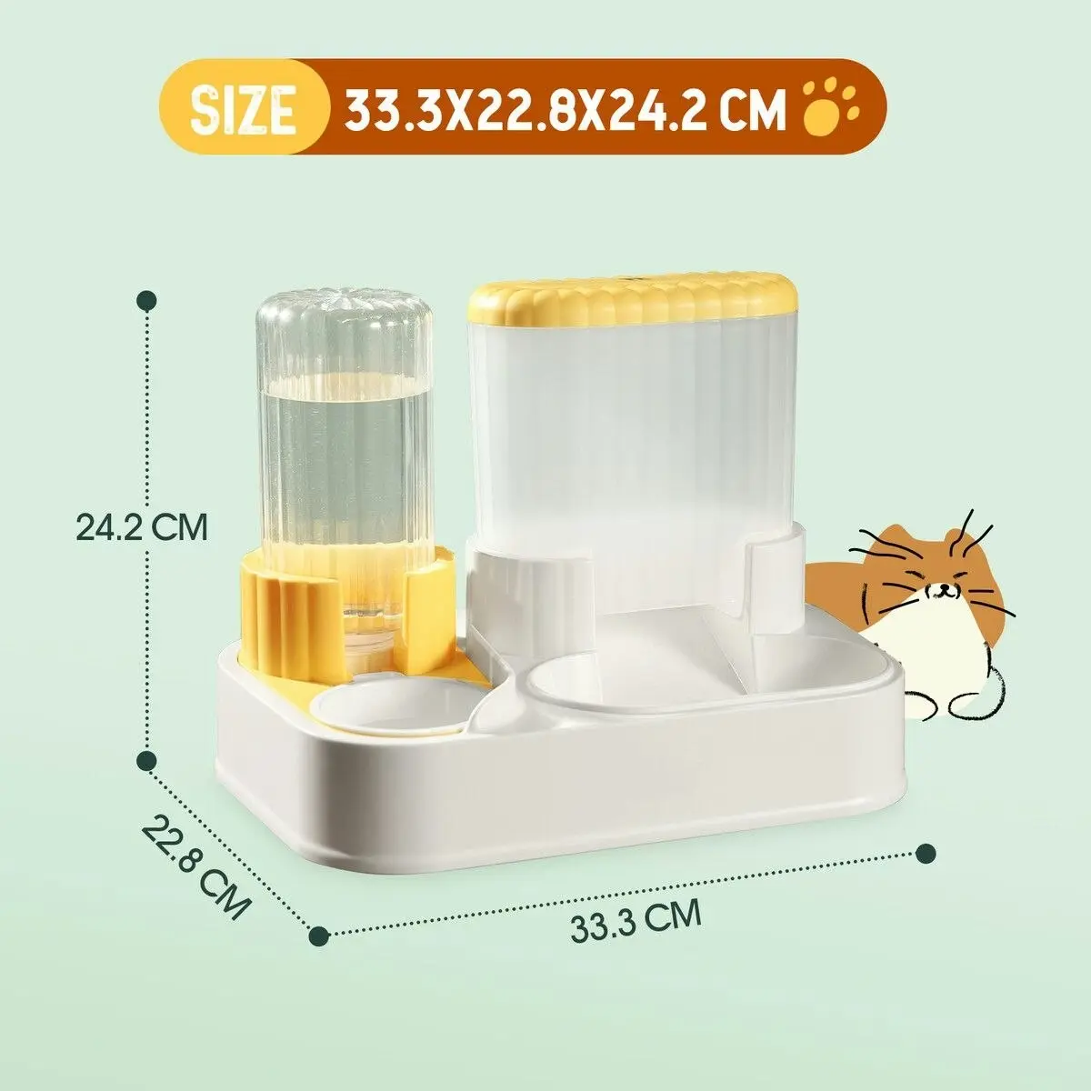 Pet Scene 2-in-1 Automatic Pet Cat Feeder Dog Water Dispenser 2.2L Food Bowl Gravity Auto Feeding Set for Small Medium Large Pets Petscene