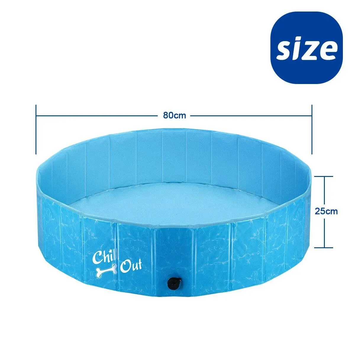 AFP  Foldable Dog Puppy Swimming Paddling Pool Washing Bath Tub S Size for Cat Pet Children