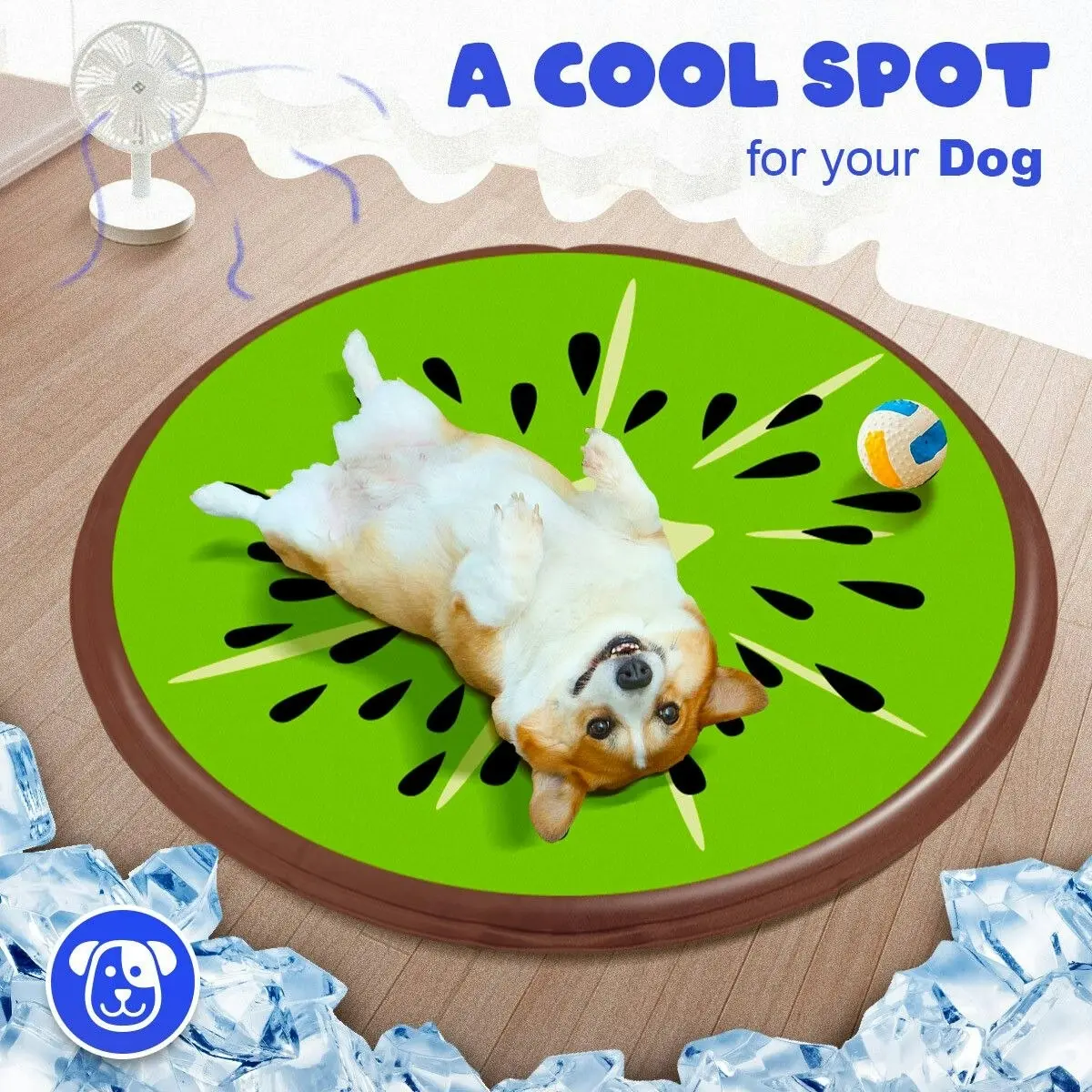 AFP  Kiwi Pattern Pet Dog Cat Cooling Gel Mat Pad 60X60X0.8CM