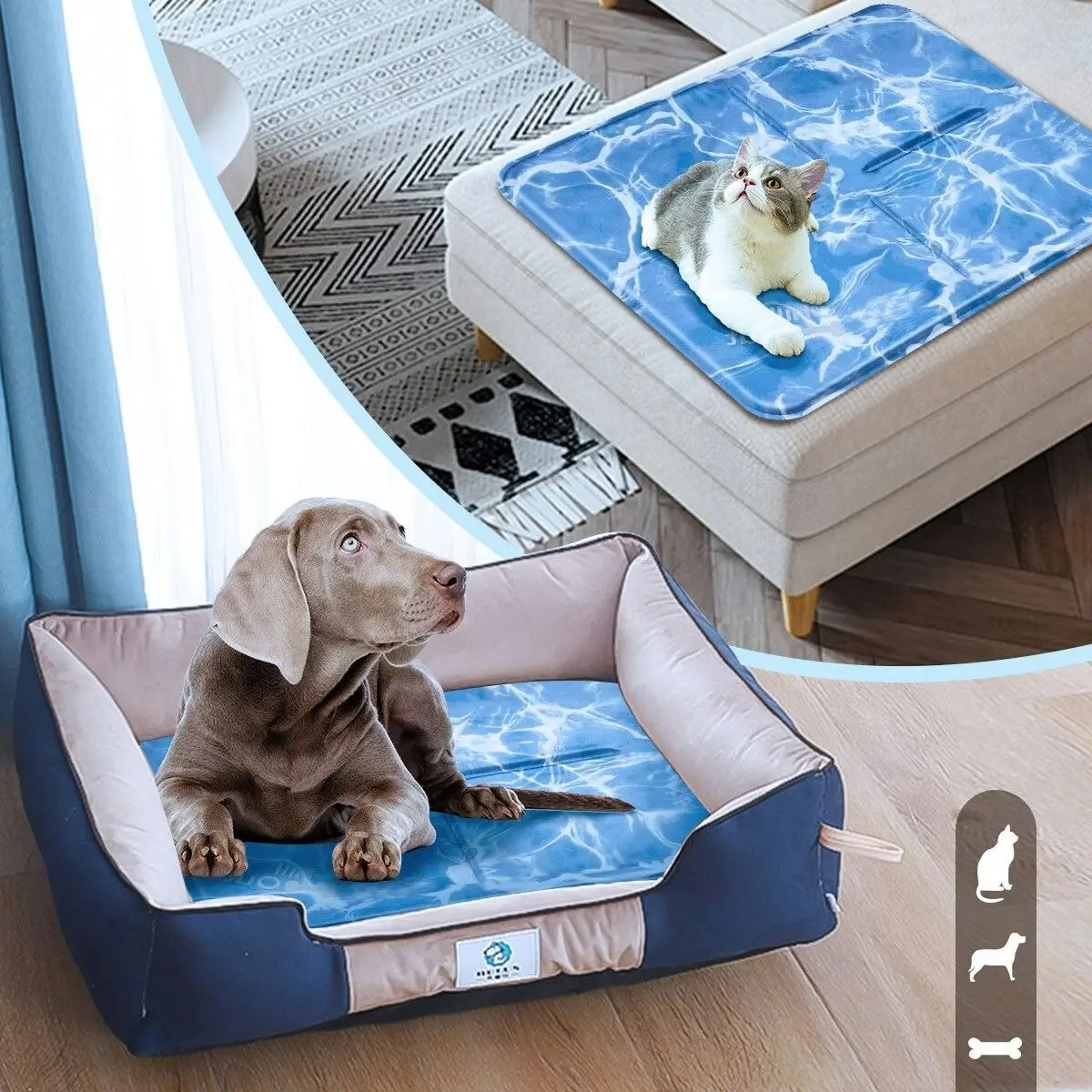 AFP  L Size Pet Dog Puppy Cat Cooling Gel Cool Mat Pad for Crate Bed Sofa Kennel