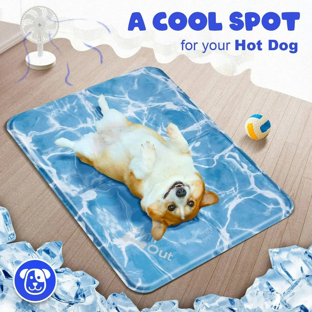 AFP  L Size Pet Dog Puppy Cat Cooling Gel Cool Mat Pad for Crate Bed Sofa Kennel