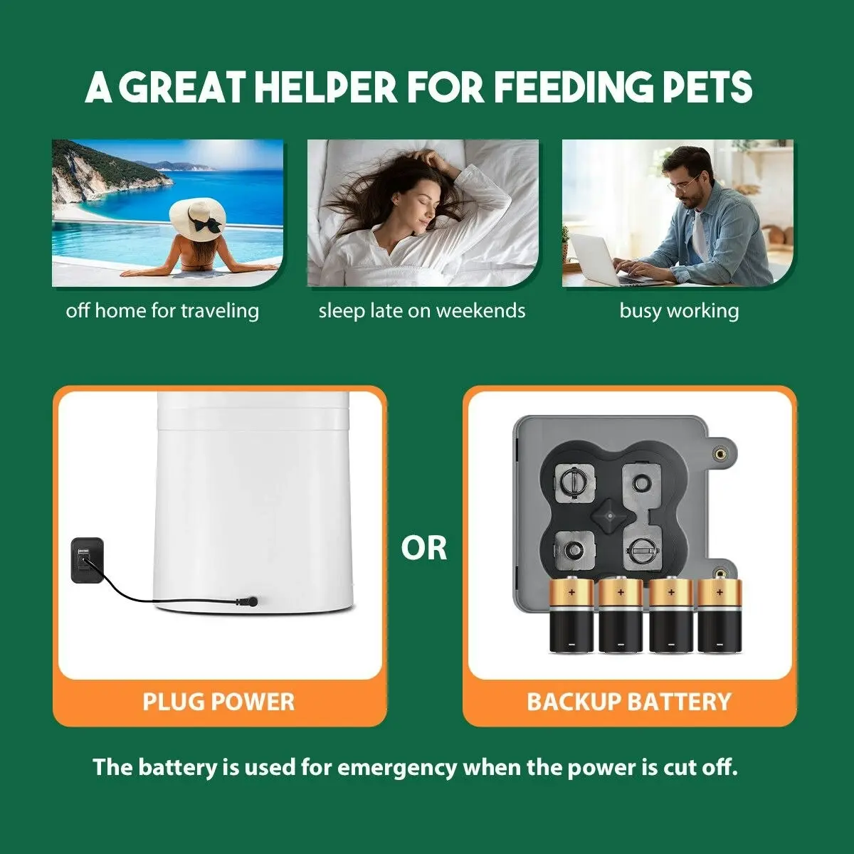 Pet Scene Petscene 7L Automatic Pet Cat Feeder Dog Food Dispenser Voice Recorder 2 Bowls LCD