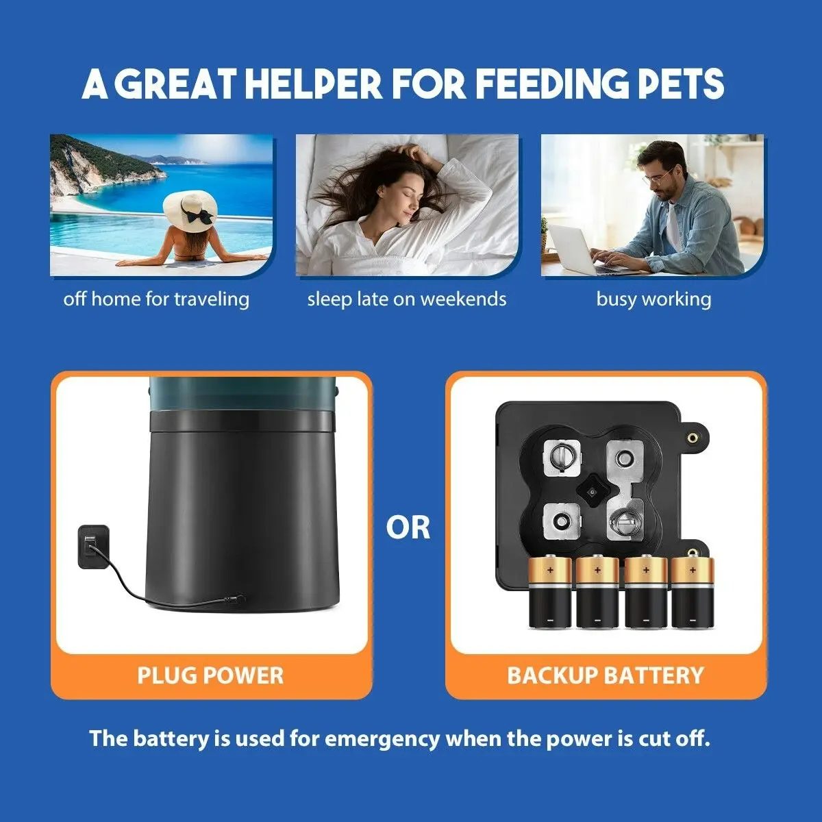 Pet Scene Petscene Automatic Pet Feeder 7L Auto Dog Cat Food Dispenser Voice Recorder 2 Bowls