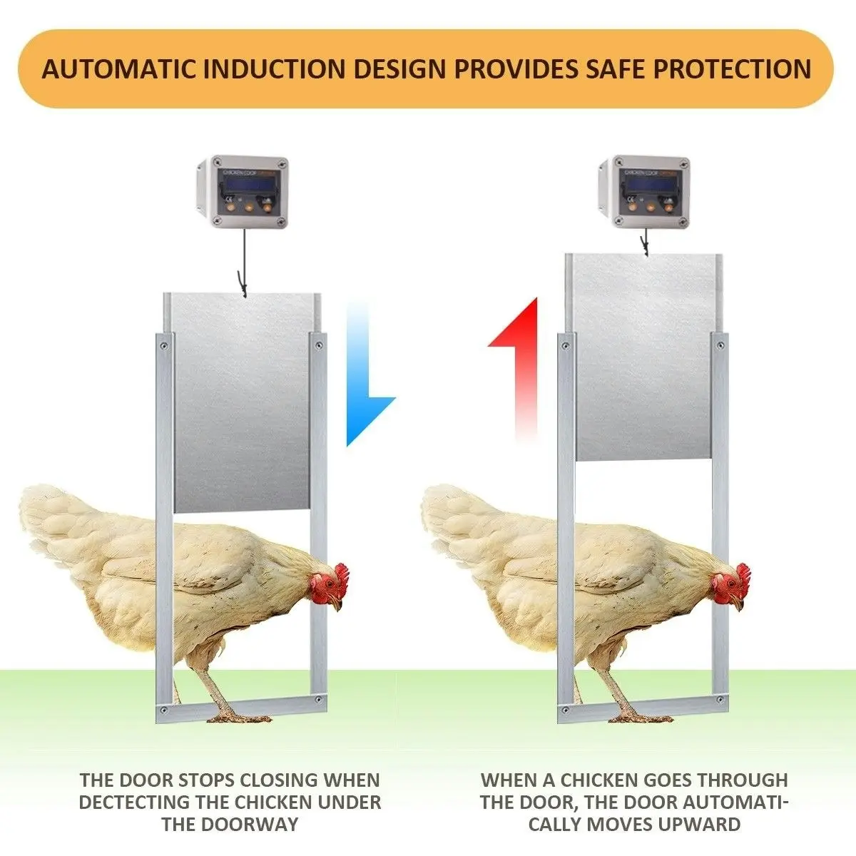 Pet Scene Automatic Chicken Door Opener Coop Auto House Cage Closer Controller Kit Timer Light Sensor