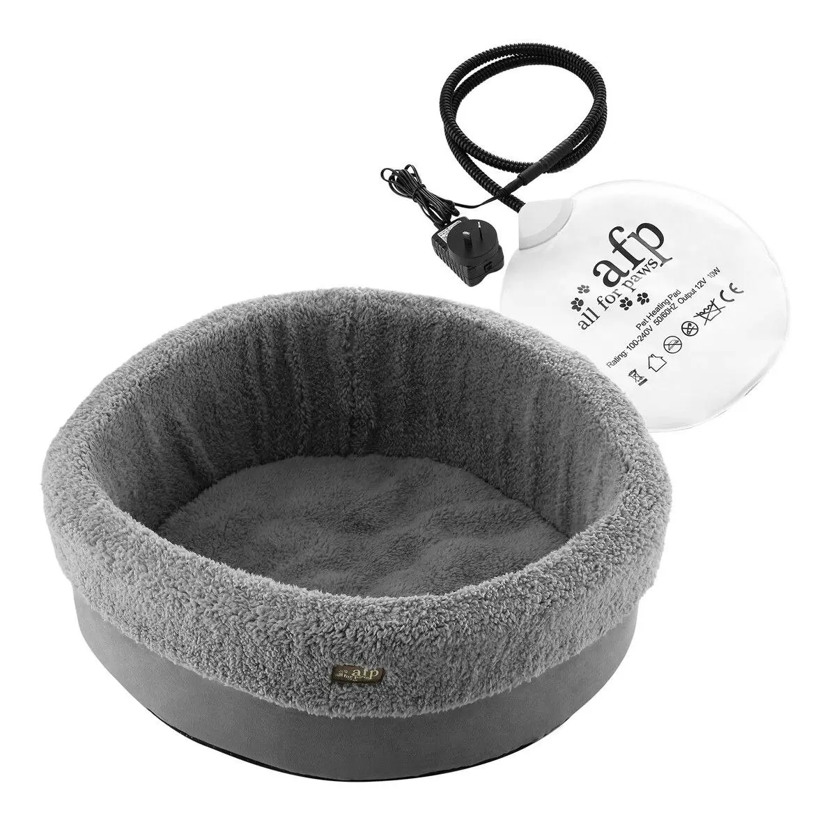 Pet Scene Heated Dog Cat Pet Bed Kitten Puppy Heater Washable Heating Calming Warmer Warming Comforting Indoor Nest 46x46x16cm