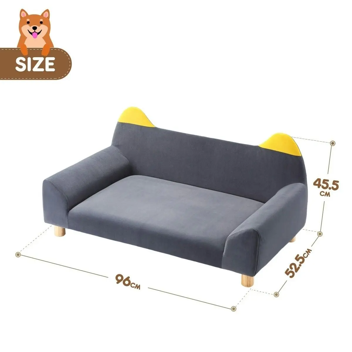 Pet Scene Dog Bed Cat Couch Pet Sofa Doggy Soft Lounge Puppy Cushioned Chaise Furniture Ears Legs Flannelette