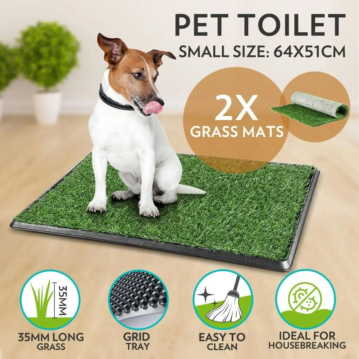 Pet Scene Pet Dog Toilet Potty Tray Training Grass Mat