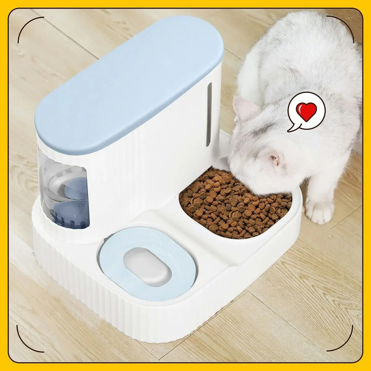 Pet Scene Auto Pet Feeder 2 In 1 Dog Cat Food Water Dispenser Bowl Automatic Gravity Fed for Small Large Pets