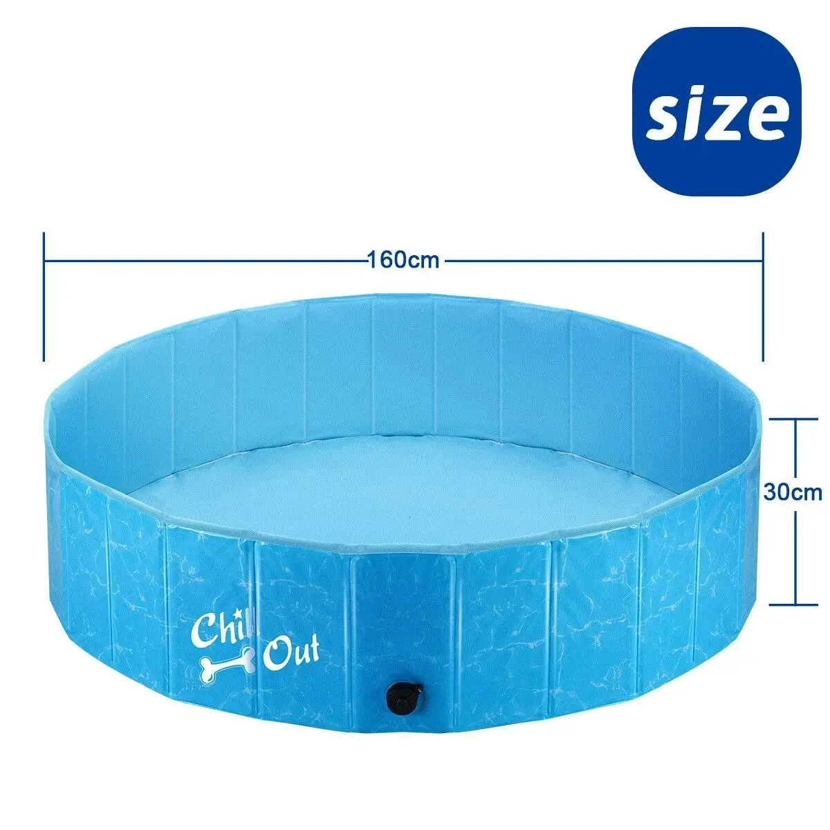 AFP  Portable Foldable Dog Puppy Swimming Paddling Pool Washing Bath Tub L Size for Cat Pet Children