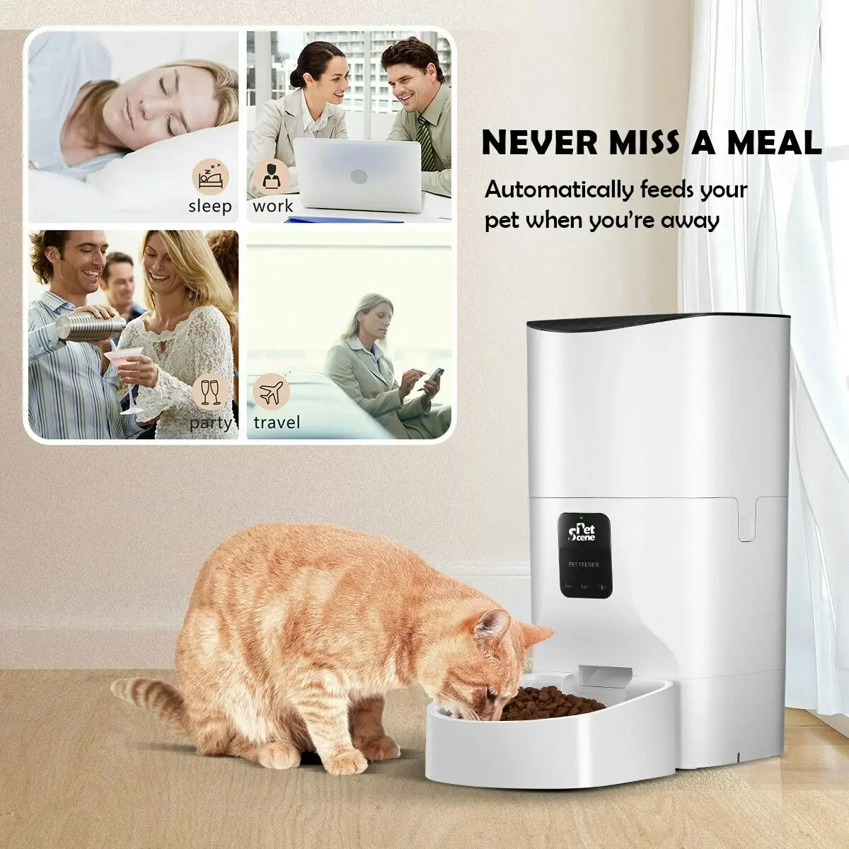 Pet Scene 9L Automatic Pet Feeder Wi-Fi Smart Cat Dog Feeder with App Remote Control