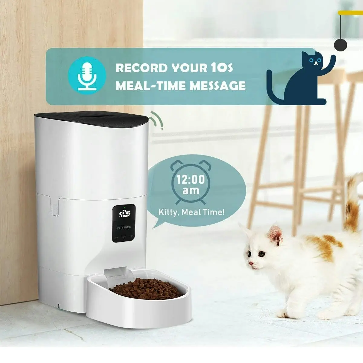 Pet Scene 9L Automatic Pet Feeder Wi-Fi Smart Cat Dog Feeder with App Remote Control