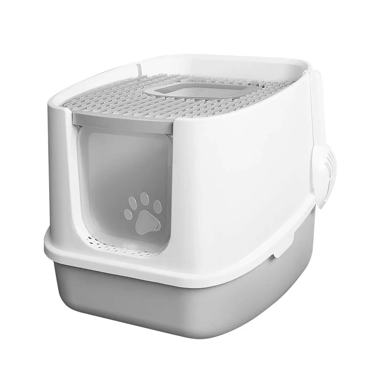 Pet Scene Cat Litter Box House Tray Large Fully Enclosed Hooded Kitty Toilet Furniture Pet Training