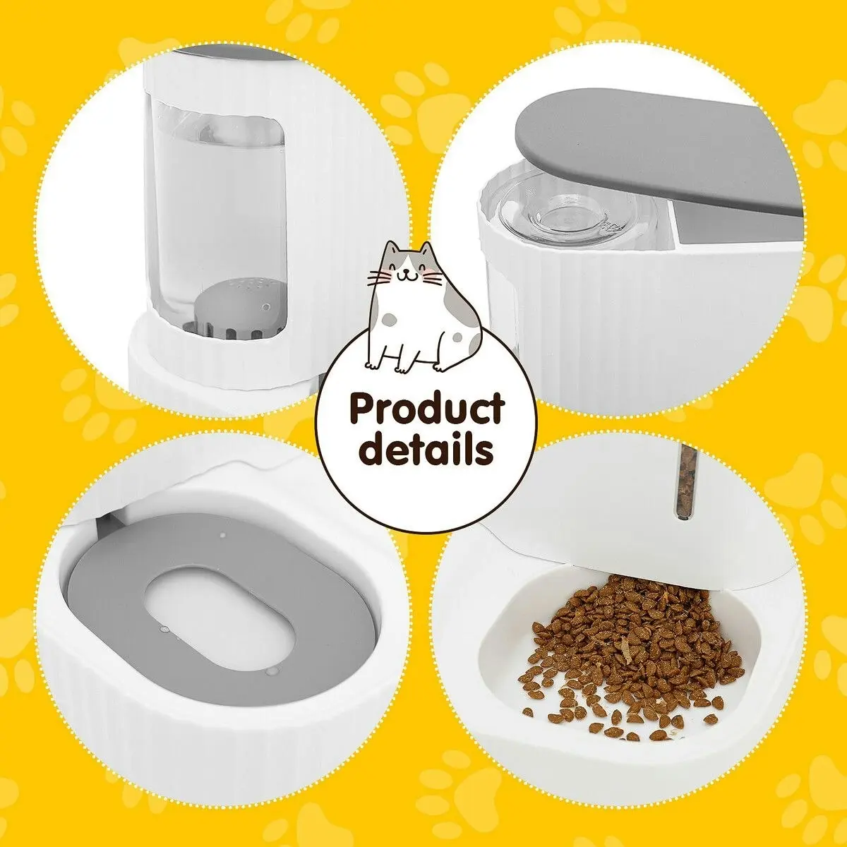 Pet Scene 2 IN 1 Pet Automatic Feeder Cats Food Bowl Dog Water Dispenser Gravity Fed for Small Large Pets