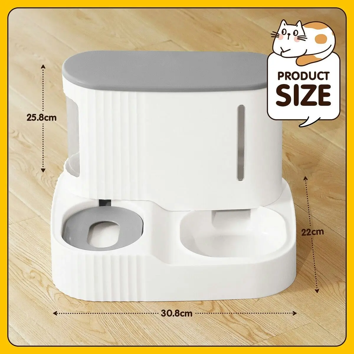 Pet Scene 2 IN 1 Pet Automatic Feeder Cats Food Bowl Dog Water Dispenser Gravity Fed for Small Large Pets