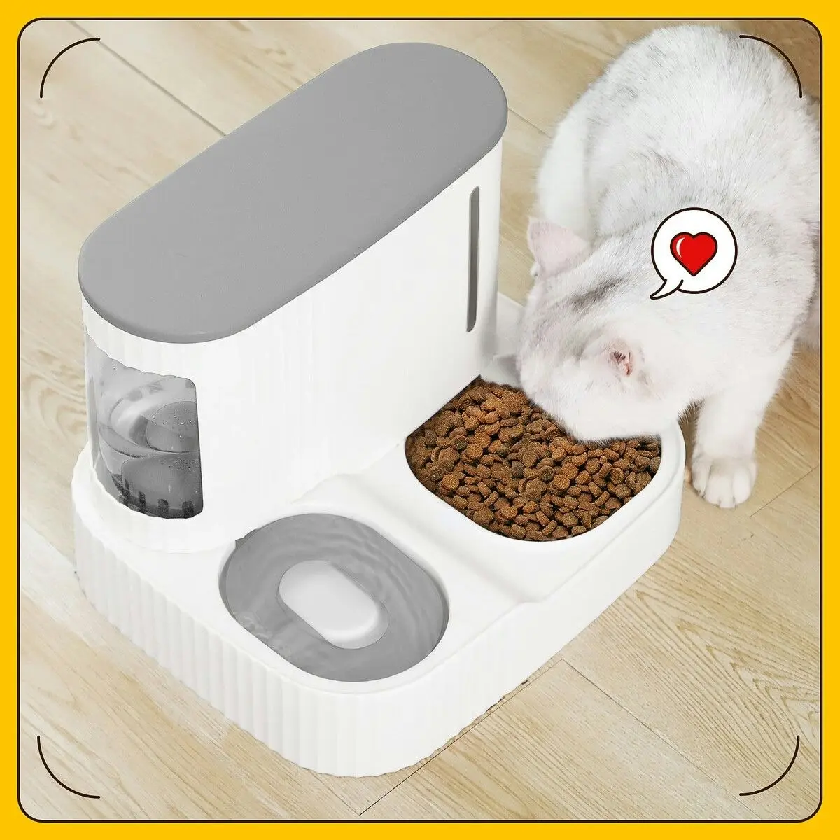 Pet Scene 2 IN 1 Pet Automatic Feeder Cats Food Bowl Dog Water Dispenser Gravity Fed for Small Large Pets