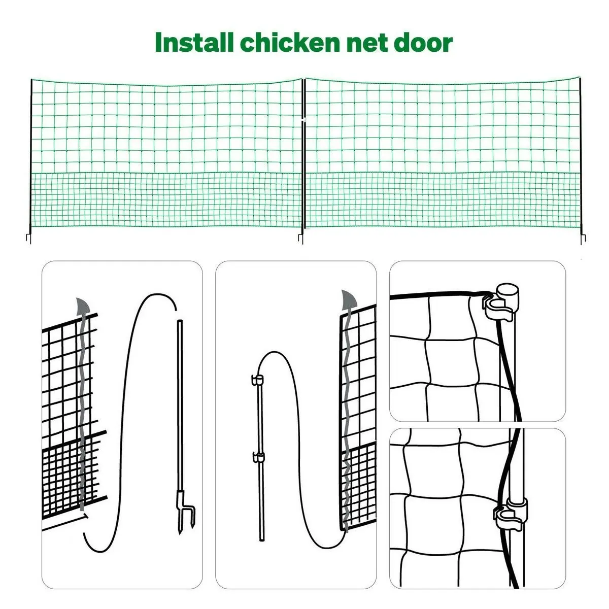 Pet Scene Chicken Fence Poultry Coop Runs Pen Farm Mesh Cage Net Habitat Safe House Turkey Breeding 1.15m x 25m