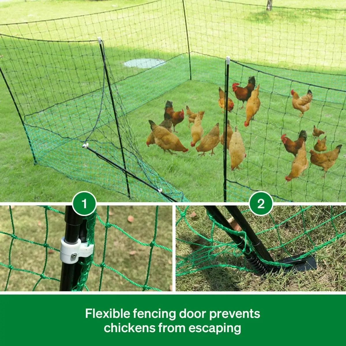 Pet Scene Chicken Fence Poultry Coop Runs Pen Farm Mesh Cage Net Habitat Safe House Turkey Breeding 1.15m x 25m