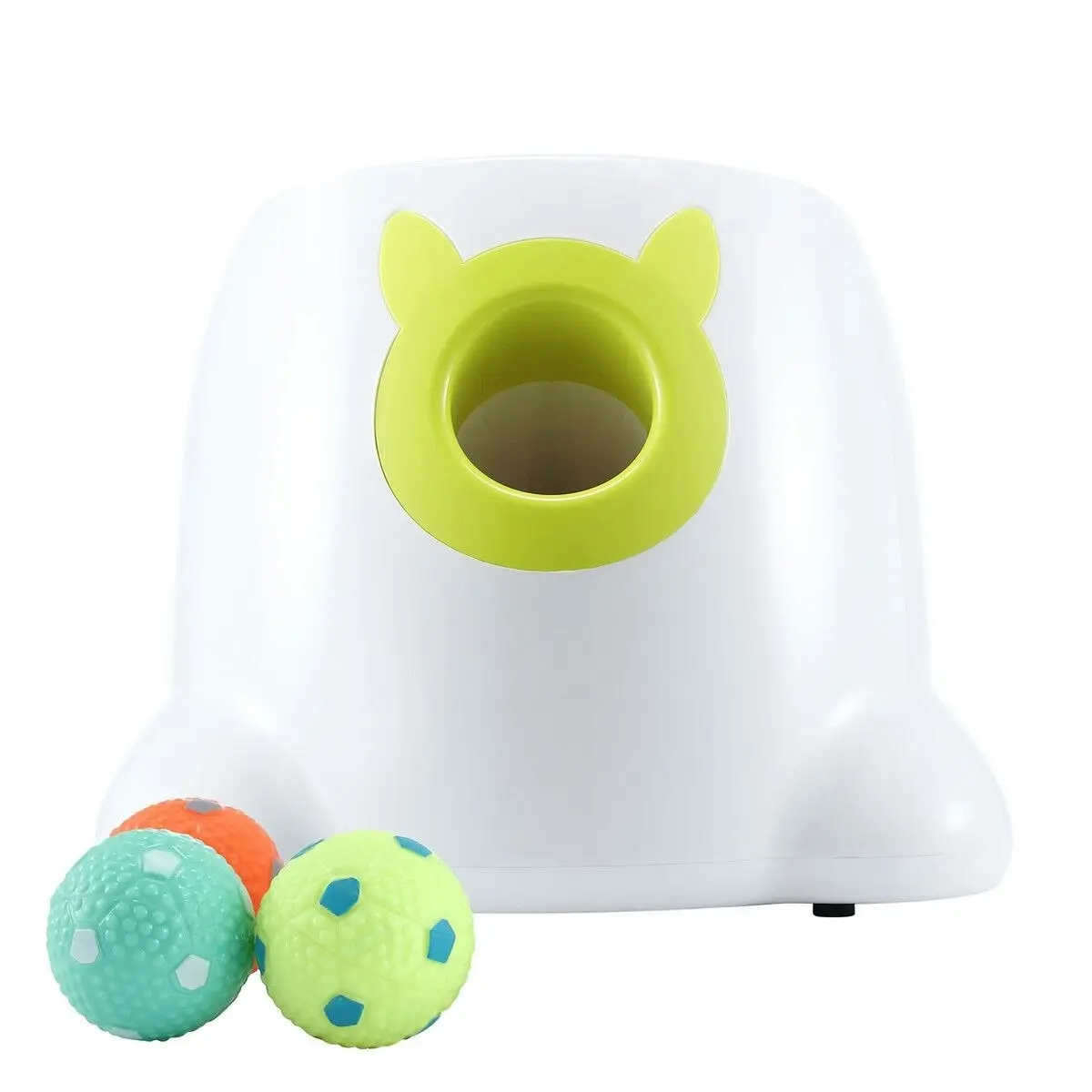 Pet Scene Dog Ball Launcher Automatic Thrower Fetch Throwing Machine Adjustable Distance 3 Coloured Silicone Balls Waterproof Dirt Resistant Petscene