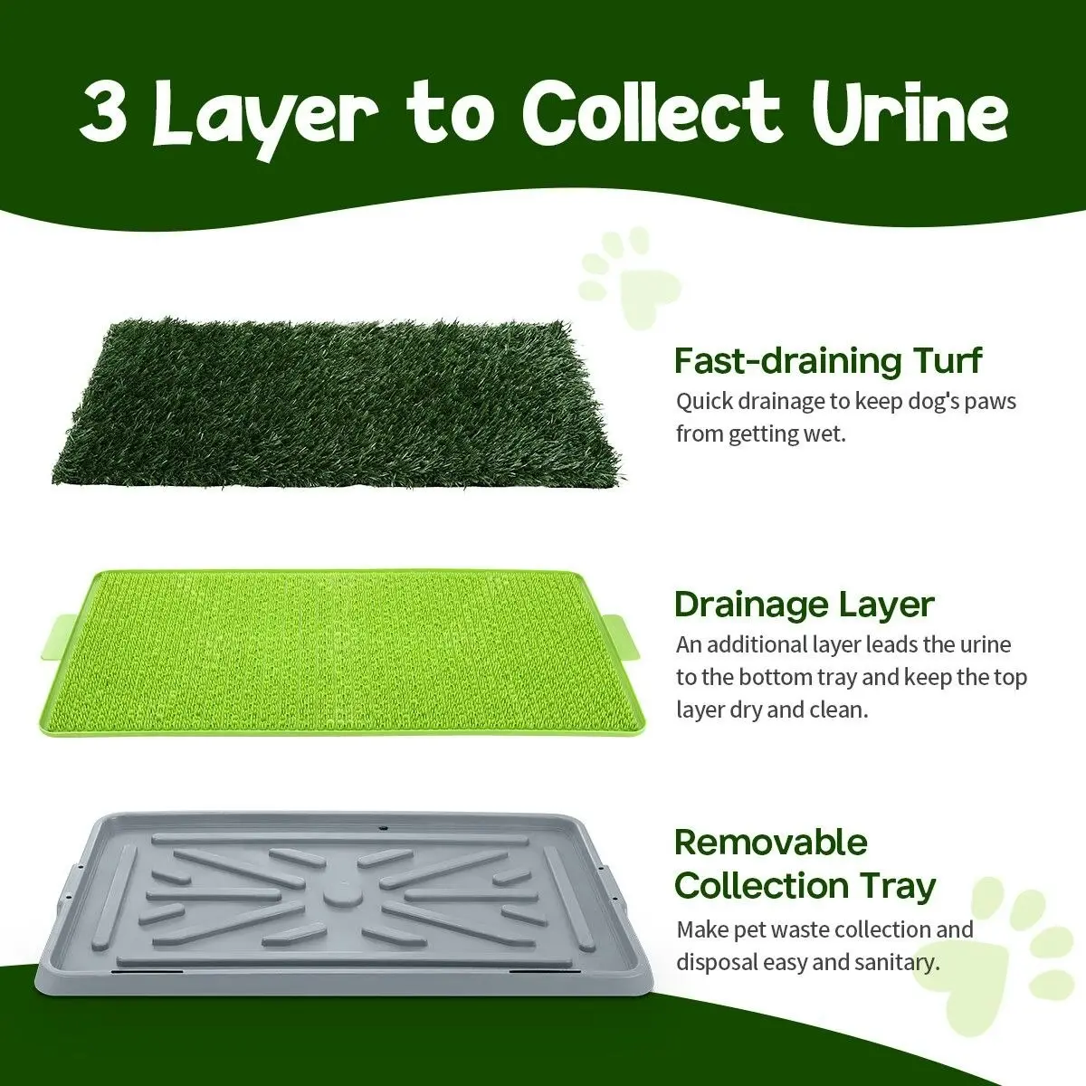 PaWise Pet Dog Grass Toilet Pee Pad Indoor Puppy Potty Training Mat Patch with Removable Tray