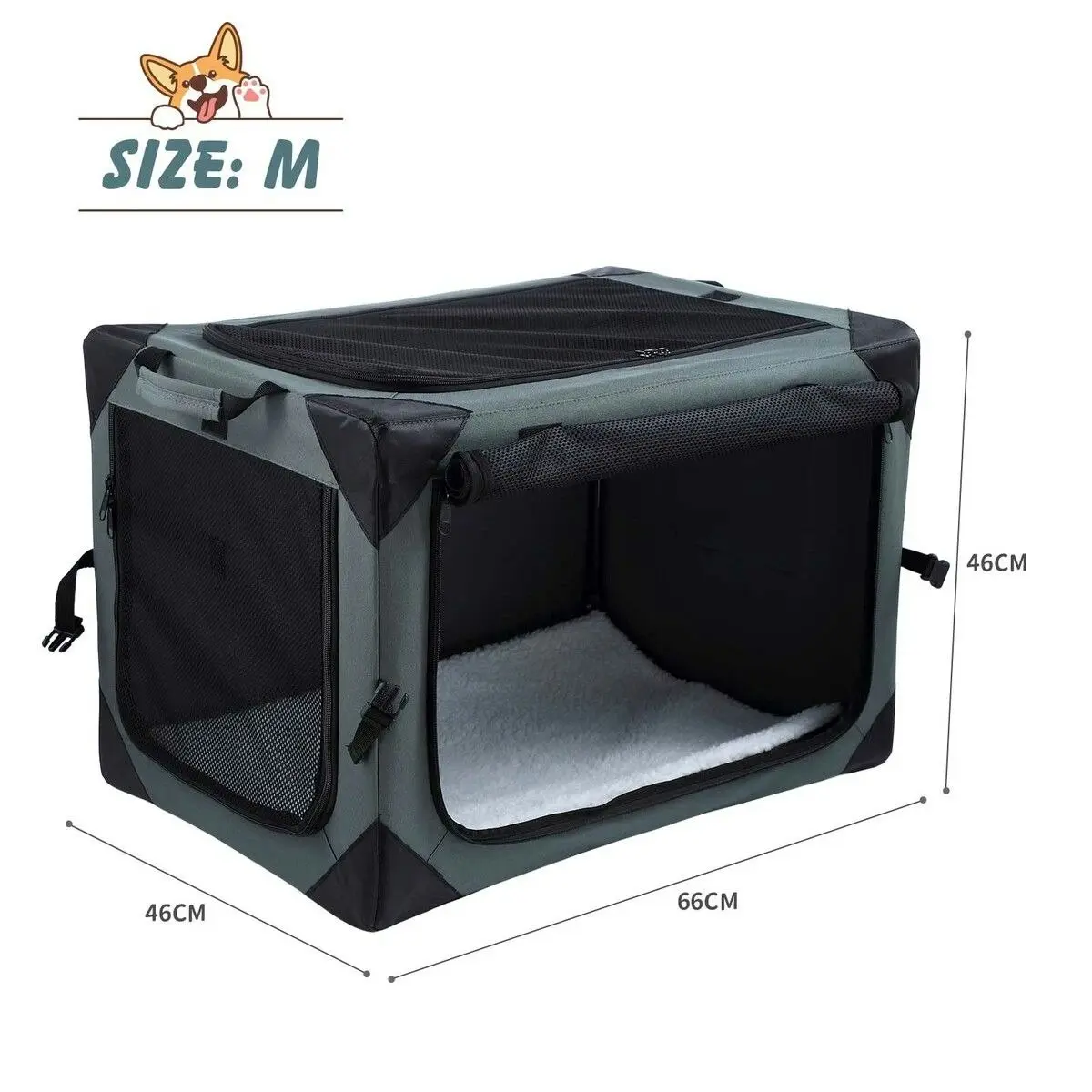 Pet Scene Dog Pet Cat Crate Cage Bird Rabbit Hutch Carrier Puppy Parrot Bunny Indoor Travel Car Outdoor Soft Foldable Medium