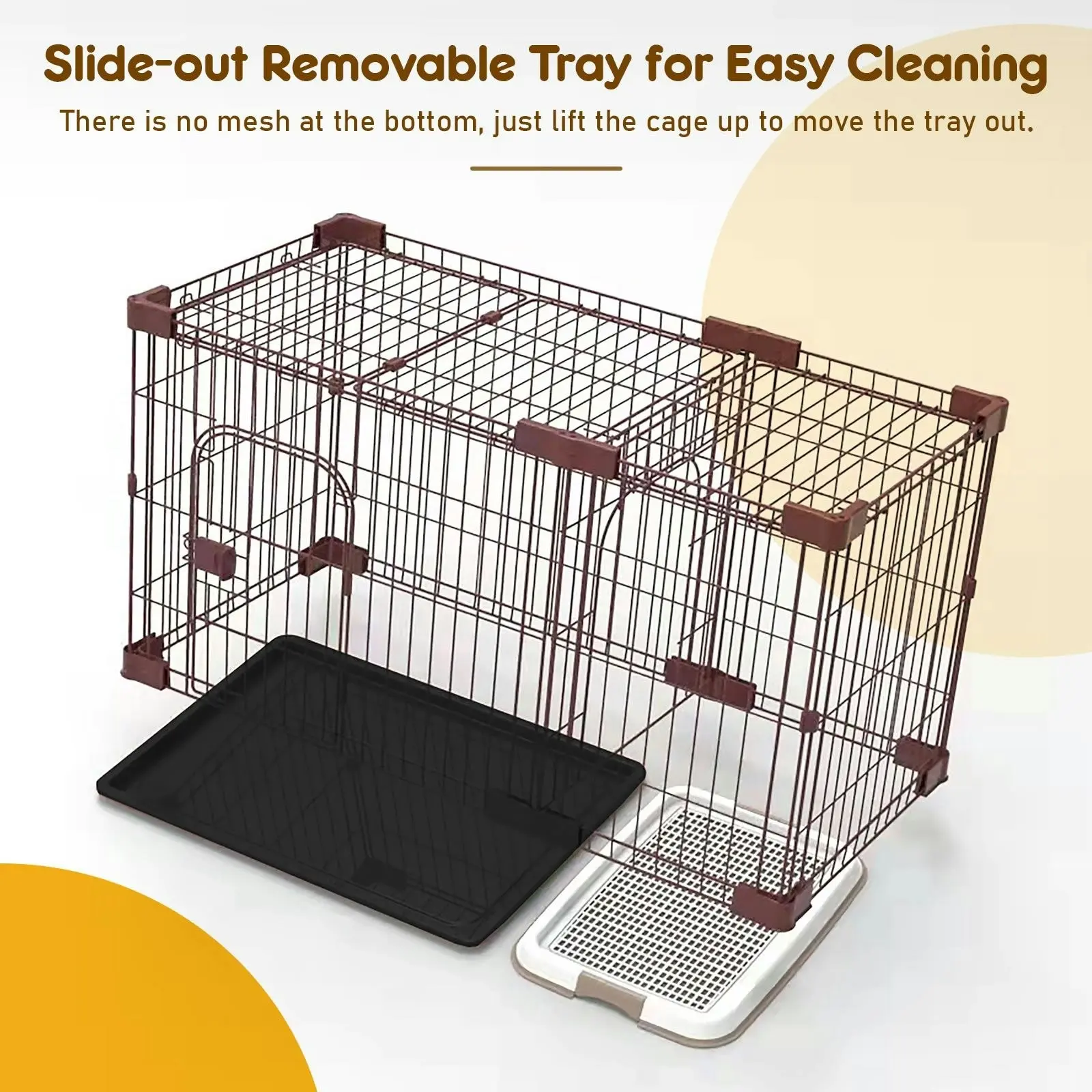 Pet Scene Dog Cage Cat Crate Doggy Kennel Puppy Playpen Enclosure Pet House Home Toilet Tray Wired L