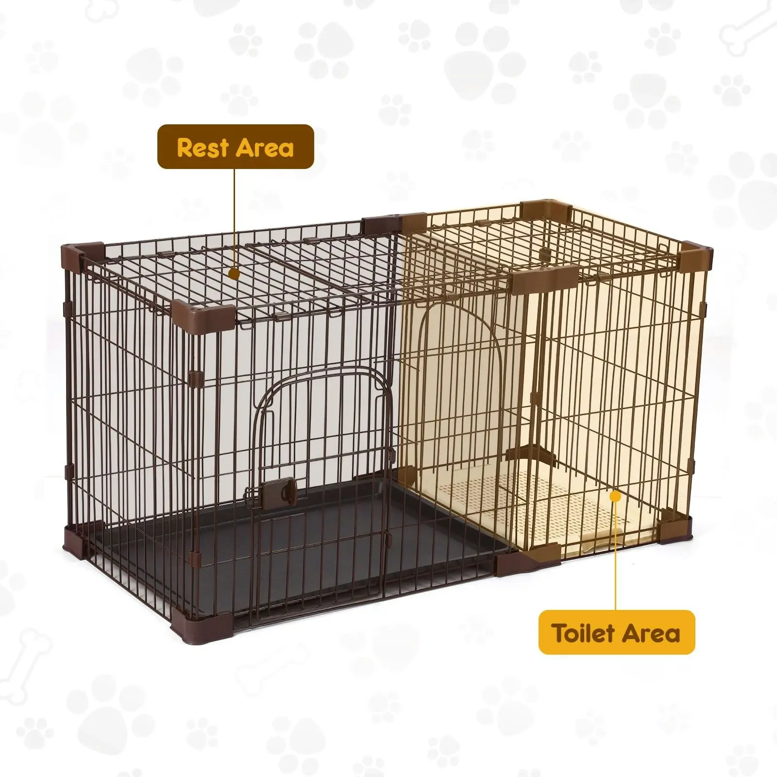 Pet Scene Dog Cage Cat Crate Doggy Kennel Puppy Playpen Enclosure Pet House Home Toilet Tray Wired L