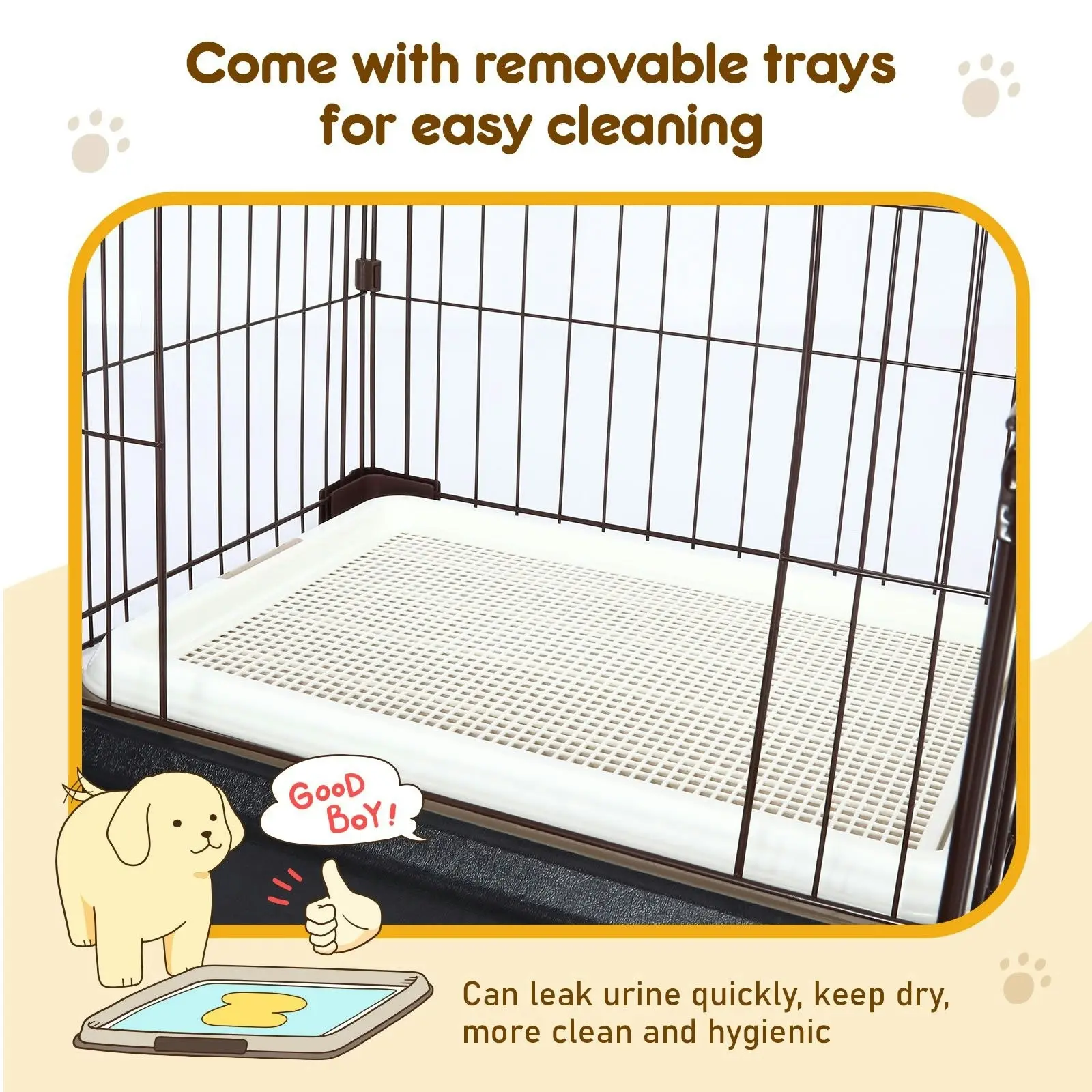 Pet Scene Dog Cage Cat Crate Doggy Kennel Puppy Playpen Enclosure Pet House Home Toilet Tray Wired L