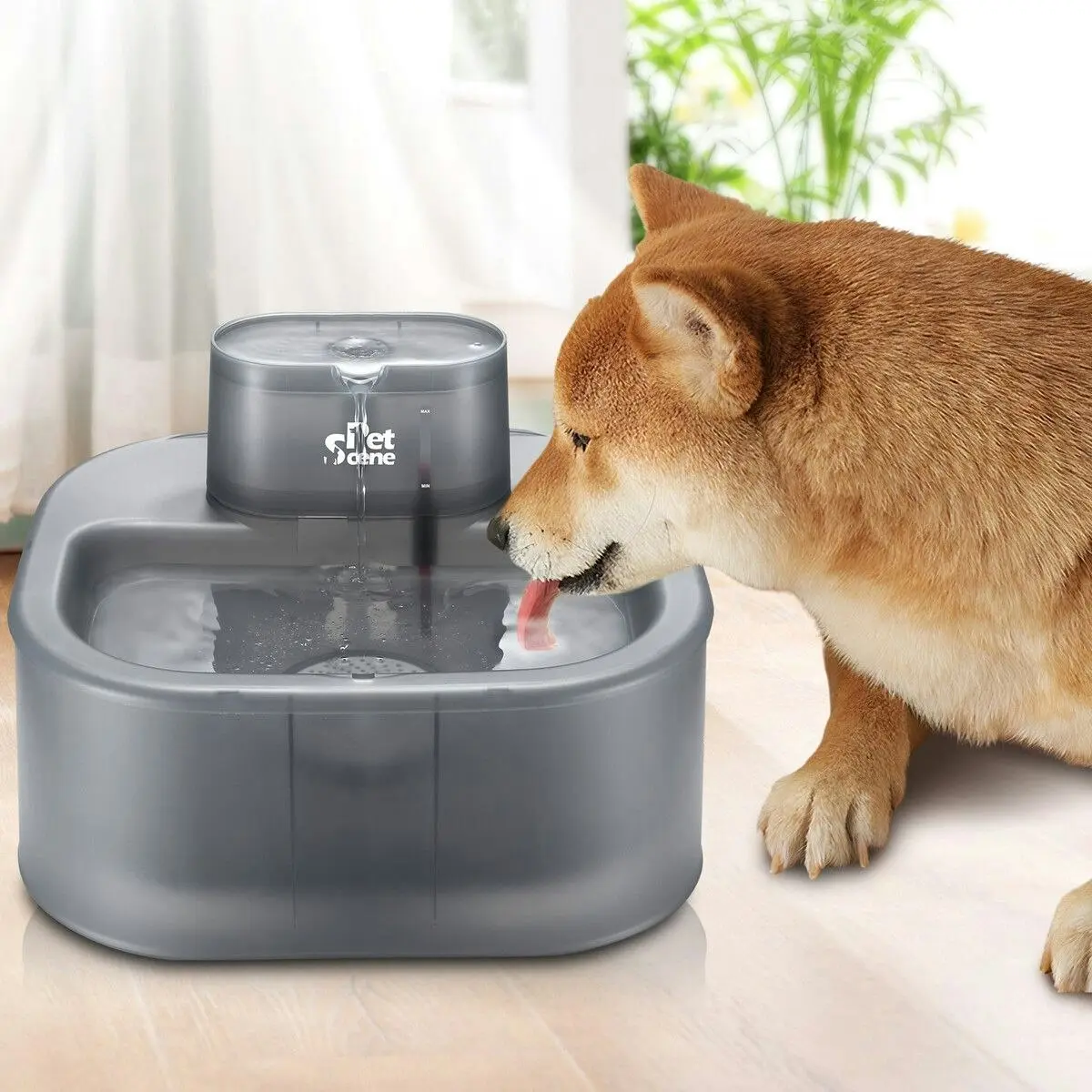 Pet Scene 6L Automatic Pet Fountain Dog Water Dispenser Cat Drinking Feeder Bowl with Replacement Faucet Kit