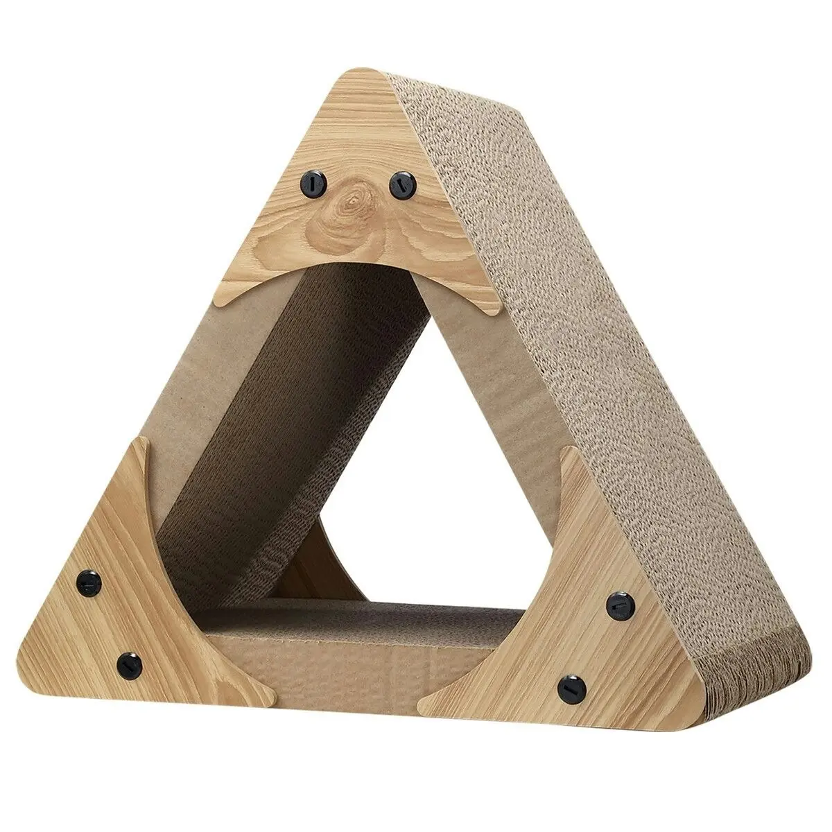 Pet Scene Triangle Cat Scratcher Bed Cave House Tunnel Cardboard Lounge Scratching Toy