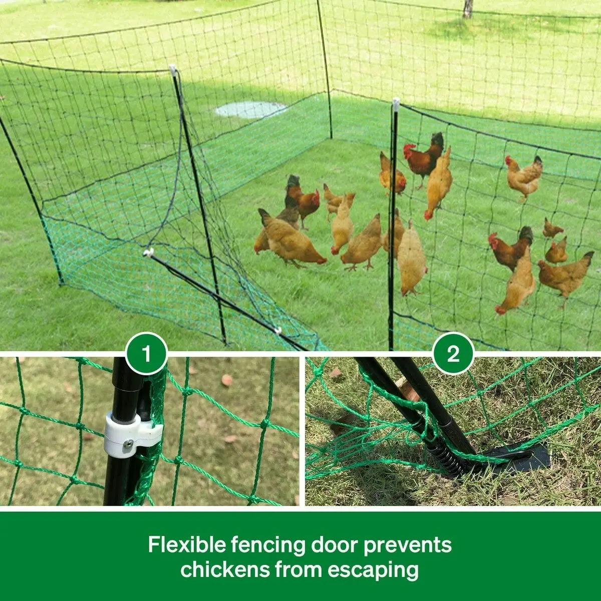 Pet Scene Chicken Fence Hen Poultry Coop Farm Runs Mesh Cage Net Habitat Safe House Turkey Breeding Pen 1.15m x 50m