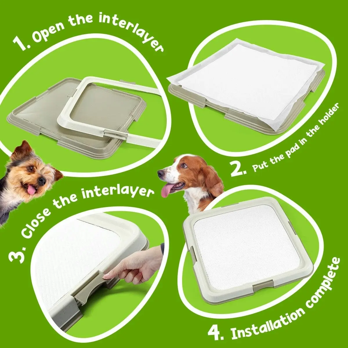 PaWise Pet Dog Pee Pad Holder Indoor Puppy Potty Training Tray Portable Trainer 60x60cm