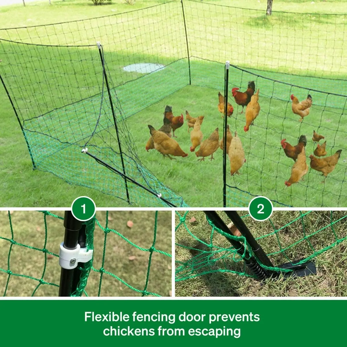 Pet Scene Chicken Run Pen Fence Duck Breeding Farm House Cage Poultry Mesh Netting Enclosure Hutch Outdoor Habitat