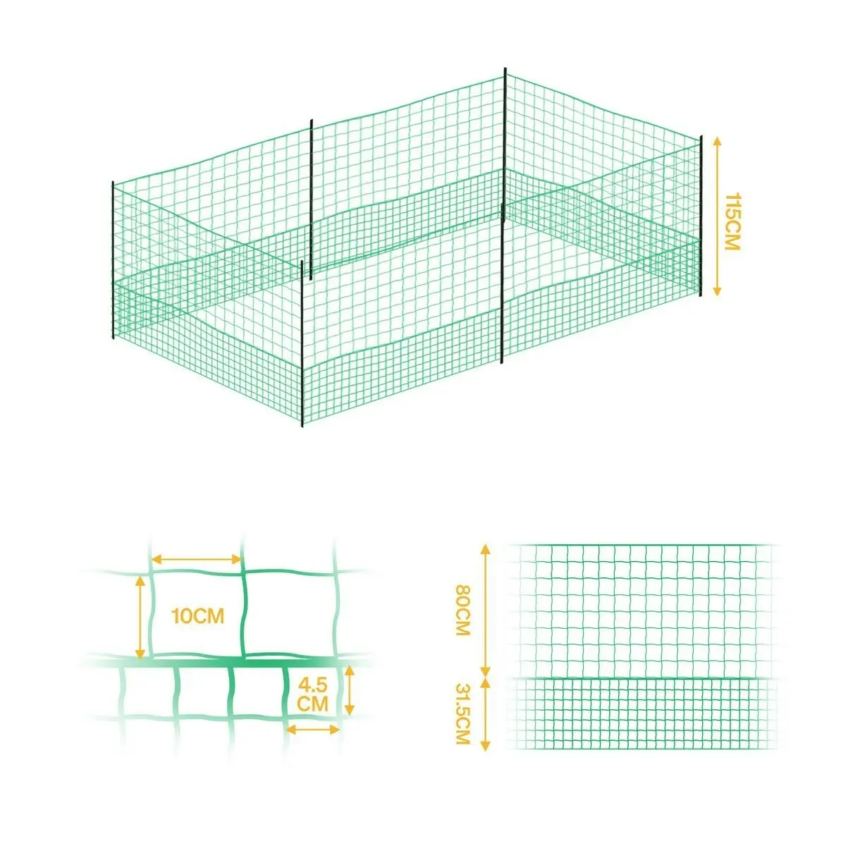 Pet Scene Chicken Run Pen Fence Duck Breeding Farm House Cage Poultry Mesh Netting Enclosure Hutch Outdoor Habitat