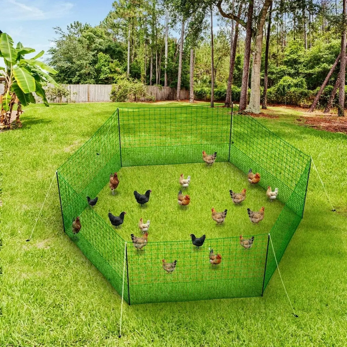 Pet Scene Chicken Run Pen Fence Duck Breeding Farm House Cage Poultry Mesh Netting Enclosure Hutch Outdoor Habitat