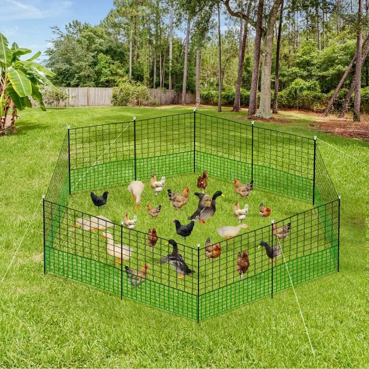 Pet Scene Chicken Coop Run Pen Cage Hen Chook House Fence Enclosure Poultry Mesh Net Hutch Habitat Netting Yard Farm Fencing 2100x125CM