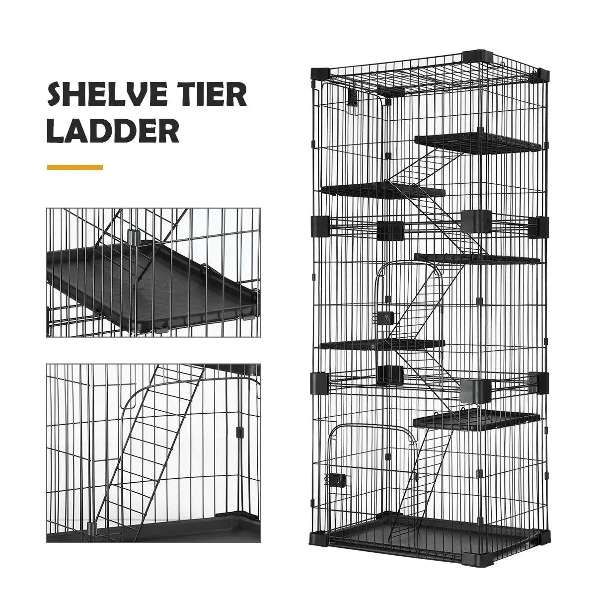 Pet Scene Large Cat Cage House Pet Crate Rabbit Bunny Hutch Ferret Kennel Playpen Home Wired 5 Tiers