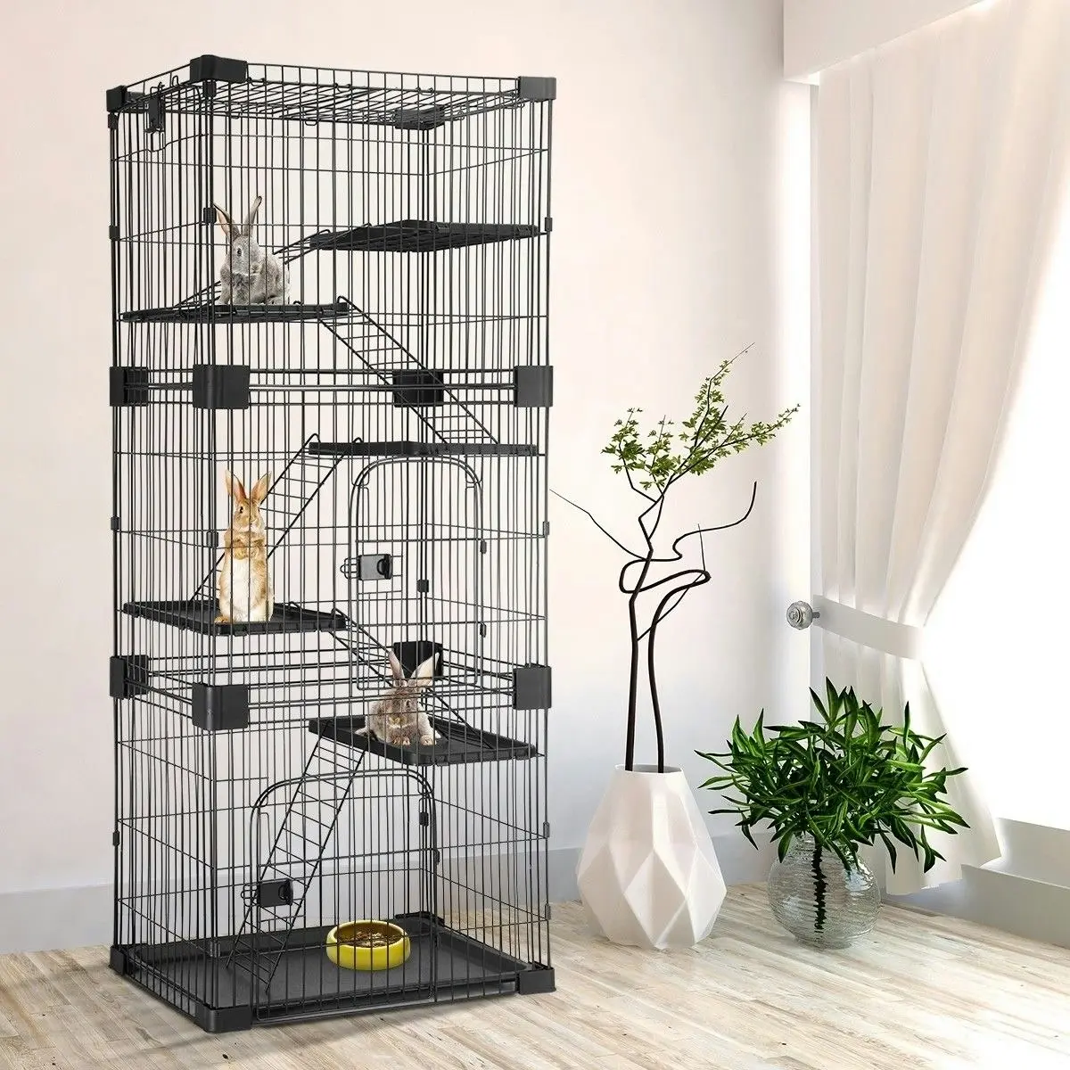 Pet Scene Large Cat Cage House Pet Crate Rabbit Bunny Hutch Ferret Kennel Playpen Home Wired 5 Tiers