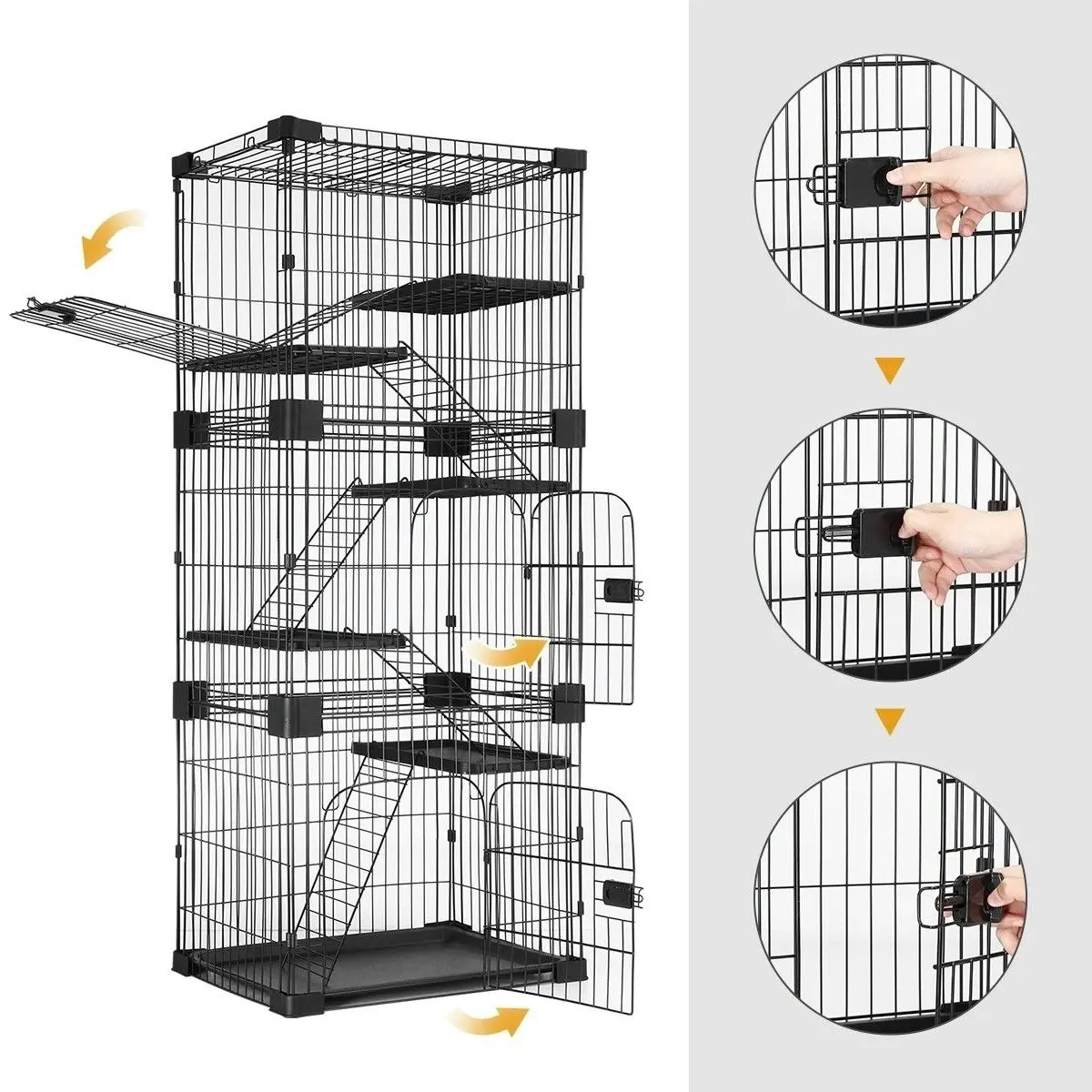 Pet Scene Large Cat Cage House Pet Crate Rabbit Bunny Hutch Ferret Kennel Playpen Home Wired 5 Tiers