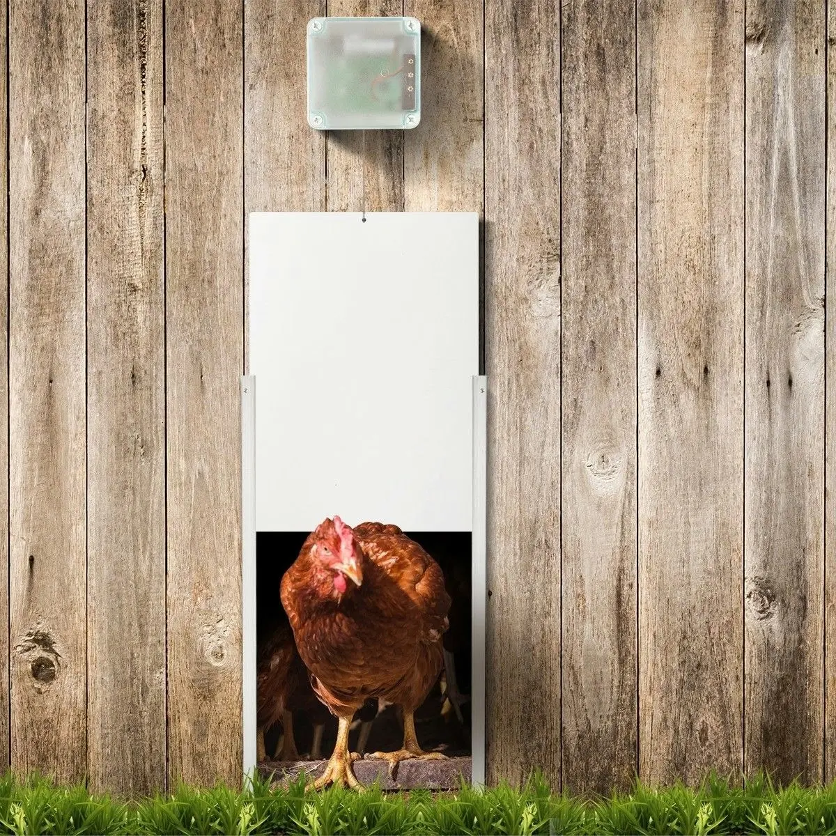 Ausway Automatic Chicken Door Coop Chicken Cage With Timer & Light Sensor