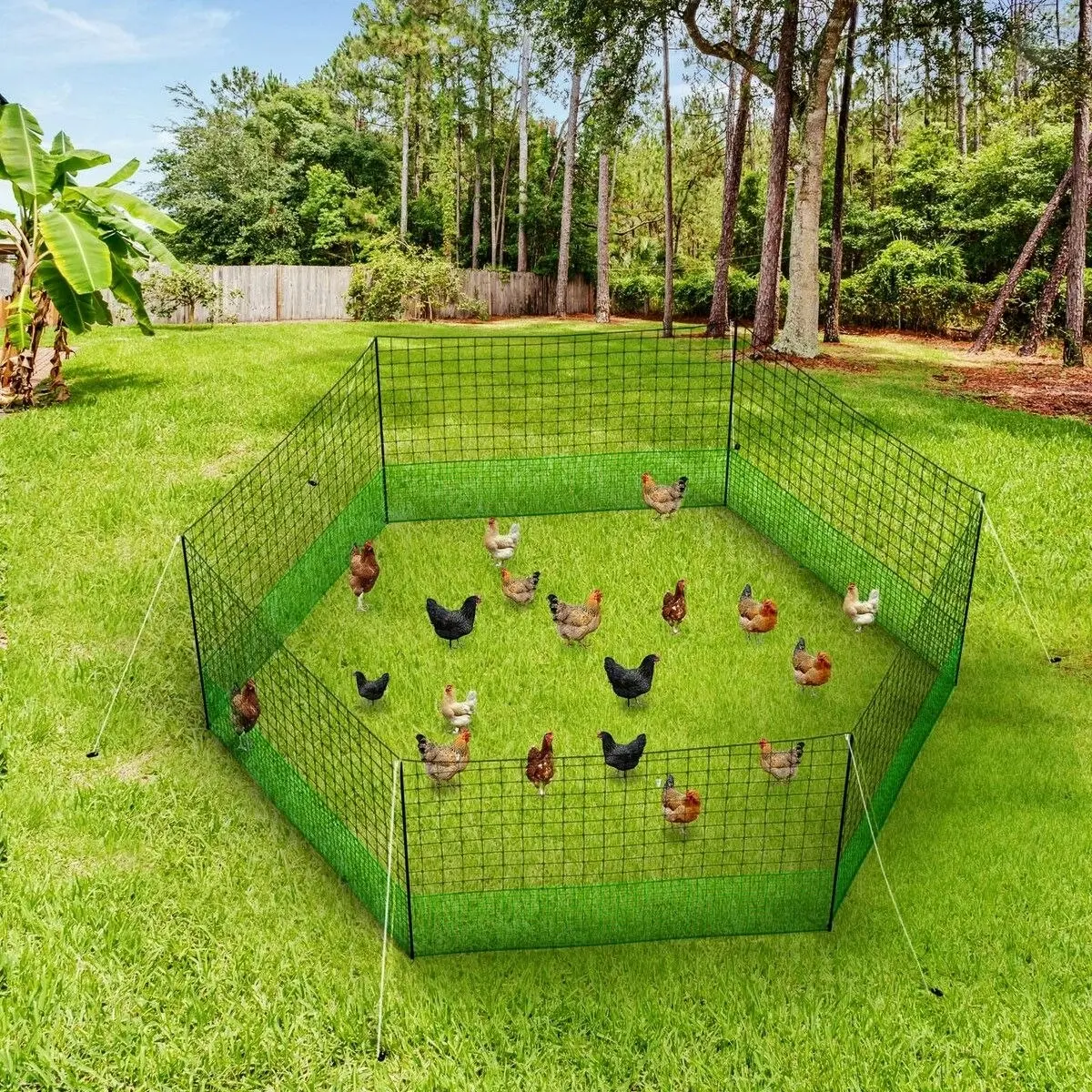 Pet Scene Chicken Run Coop Cage Hen House Chook Pen Fence Enclosure Mesh Net Hutch Habitat Poultry Netting Yard Farm Fencing 1200X125CM