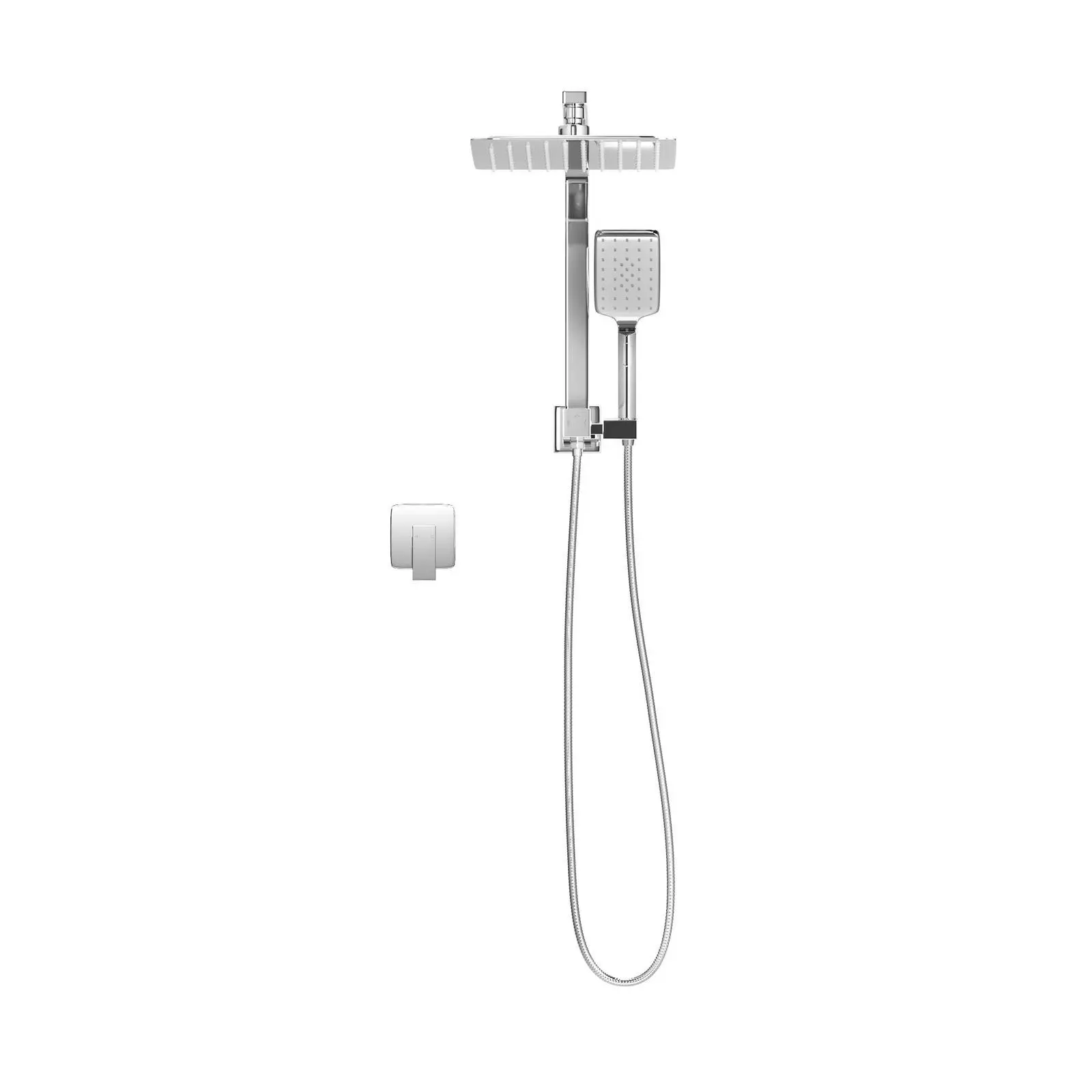 Welba 250mm Rain Shower Head Set With Mixer Square 3-Mode Handheld Shower Chrome