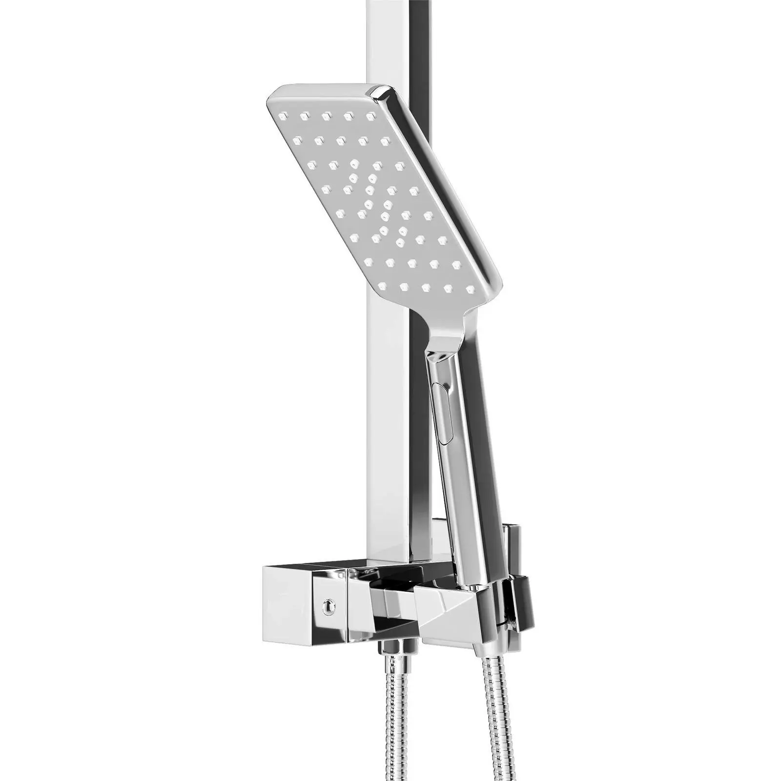 Welba 250mm Rain Shower Head Set With Mixer Square 3-Mode Handheld Shower Chrome